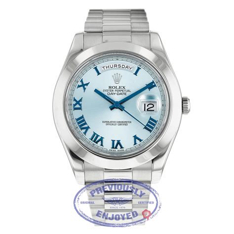 rolex president day ii platinum ice blue watch|rolex day date watch platinum.